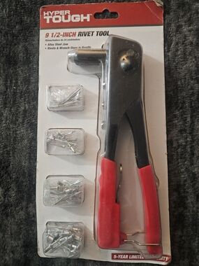 Hyper Tough 9.5 Inch Rivet Tool with 40 Assorted Rivets
